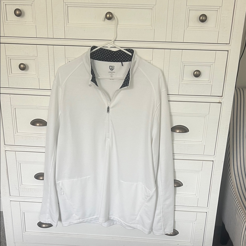 White Quarter-Zip Lightweight Jacket